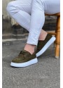 Wagoon WG508 Haki Süet Ortopedik Taban Erkek Casual Ayakkabı